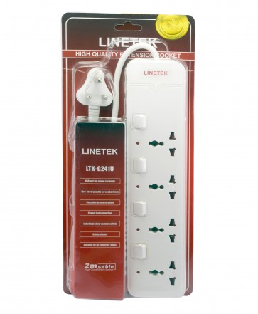 Wholesale Linetek Power Extension Board 4 socket with 2 USB port 2 meter length Cable LTK-G241U