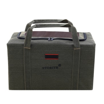Storite Multipurpose 96.5 L Ultra Large Canvas Duffle Bag , Large Capacity with Strong Handle Travel Duffel Weekender Bag for Men and Women (71x34x40 cm, Brown)