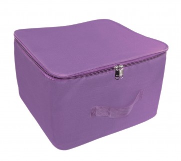 Storite Nylon Wardrobe Bag Underbed Moisture Proof Cloth Storage Organiser with Zippered Closure & Handle (Purple, 38x35.5x25.4 cm)