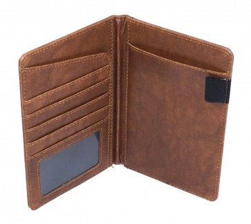 Storite Brown Unisex Leather Travel Passport Holder Wallet