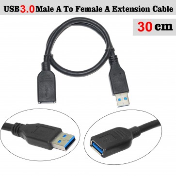 Storite USB 3.0 Male A to Female A Extension Cable 5GBps for Laptop/PC/Mac/Printers (30cm)