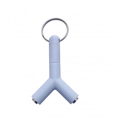 Wholesale 3.5mm Y Shape Keyring Jack Splitter - White