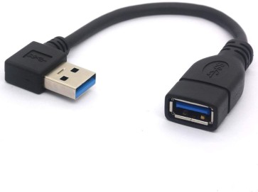 Storite 15cm 90 Degree USB 3.0 Extension Cable USB Type A Male to Female High Speed Connection, Super Fast 5Gbps Data Transfer Extender Cord - Black