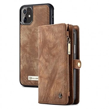 Storite Wallet Case for iPhone 12 Pro 6.1 inch - Leather Detachable Wallet Case for iPhone 12 Pro Card Holder with Kickstand (Coffee Brown)