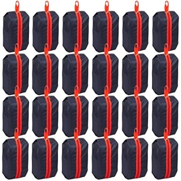 SNDIA 24 Pack Shoe Pouch for Shoe Organizer in Travelling Shoe Cover for dustproof Packing Shoe Bag 40x13x18cm (Blue & Red)