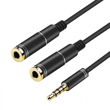 Gold Plated 3.5mm Audio Stereo Y Splitter Cable 3.5mm Male to 2 Port 3.5mm Female for Earphone and Headset Splitter Adapter
