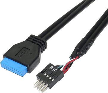 SaiTech IT USB Motherboard Connector 20 Pin USB 3.0 Female to 8 Pin USB 2.0 Male Motherboard Adapter Converter Cable - 30 cm