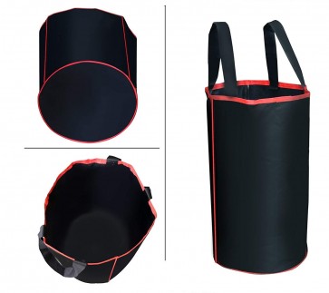 Storite Multipurpose Nylon Foldable & Round Shape Laundry Bag Basket for Storage of Clothes, Toys (57x35.5x35.5 cm, Black)
