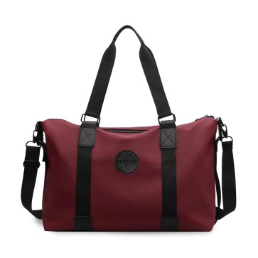 Storite 42 Cm Nylon Luggage Travel Duffle Bag for Women, Sports Shoulder Bag for Women with Wet Pocket Weekender Overnight Luggage Bag,Trendy and Stylish (Red Wine)