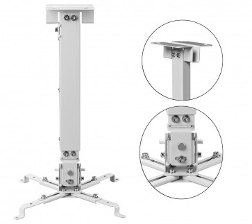 Heavy Duty 3 feet Universal Projector Ceiling Mount Bracket - White