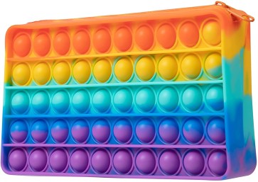 Storite Multicolor Pop Pencil Case, Large Capacity Sensory Pop Push Bubble Stationery Storage Bag ,Decompression Toy for Kids, Office Stationery Organizer (L 20x W 3 x H 11 cm)