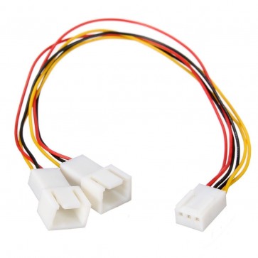 Wholesale 3 Pin to 2 x 3 Pin Computer Case Fan Y-Splitter Power Connector Adapter Cable