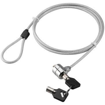 Storite 2M Security Lock for ThinkPad Laptops | Durable Alloy Cable with Key Lock System and 2 Keys | Anti-Theft Protection, Silver