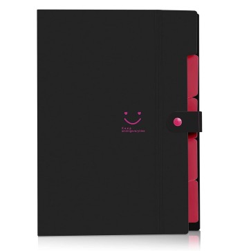 NISUN 5 Pockets File Organizer, Expanding File Folder, Accordion Document Organizer, Adjustable Buckle Folder, A4 Portable Accordion Paper/Bill/Receipt Bag - Black