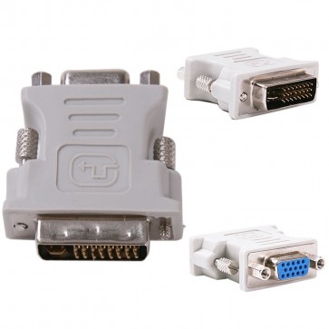 Wholesale DVI-I Dual Link Male 24+5pin to 15 pin VGA Female Adapter for Dual Monitor Display