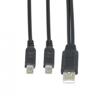 High Speed Dual Micro USB Splitter Charge Cable - Power up to Two Micro USB Devices at Once from a Single USB Port
