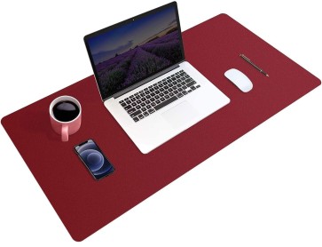 Storite 900 x 400 x 2 mm Dual Sided Leather Desk Protector Mouse Pad, Waterproof Desk Writing Pad for Office and Home (Marron & Black)