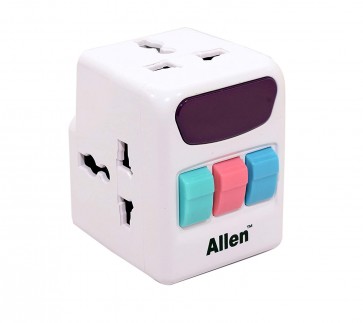 RIATECH 3 pin Travel Adapter with Alll in One Universal Multi Plug Socket 220V Individual Switches & 3 Sockets