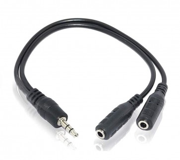 Storite 3.5mm Jack 1 Male to 2 Female Stereo Headphone Earphone Jack Y Splitter Audio Adapter Cable (Black)