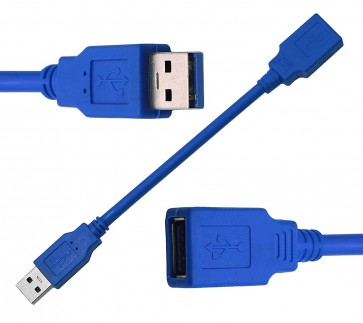 Storite Short Length 15 cm (6 inch) USB 3.0 Extension Cable, USB 3.0 A Male to Female Extender Cable - Blue