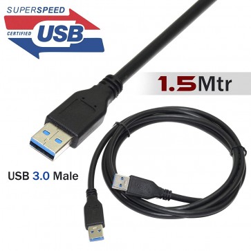 Storite USB 3.0 Ultra High Speed Type A Male to Type A Male Cable 1.5m/4.5 Feet-Black