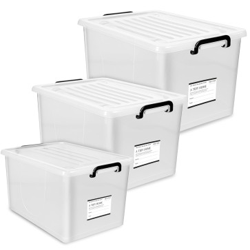 Storite 3 in 1 Combo Multipurpose Plastic Storage Container Box With Small Rolling Wheels(Transparent), Rectangular (27, 50, 70 Litre Combo Pack)