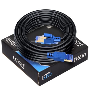 UPORT 10 Meter CAT 7 Ethernet Cable, High Speed 10 Gbps Gigabit Cat7 LAN Patch Cord Network Internet Cable with Shielded RJ45 Connectors for Computer Laptop Router Modem Switch Box PC Desktop