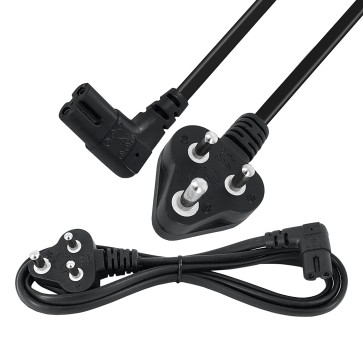 Storite 2-Pin Universal AC Laptop Power Cable Cord 2 Pin Plug - L Shape Adapter Charger Laptop/Camera/Printer - 2 Meter