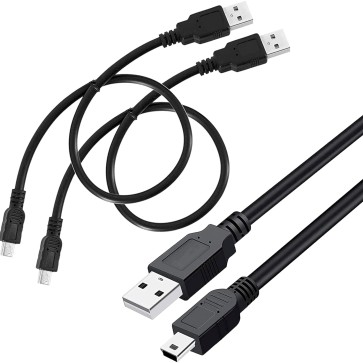 Storite 2 Pack 30cm USB 2.0 A to Mini 5 pin B Cable for External HDDS/Camera/Card Readers