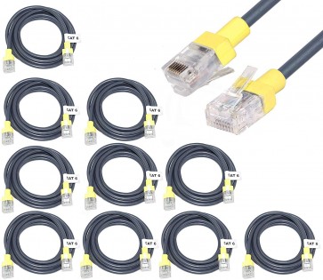 Storite 10 Pack Slim Cat-6 RJ45 Network Ethernet LAN Patch Cable (4 mm Core) for Laptop Desktop Pc Router Server Rack (Grey) -1.5M