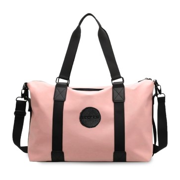 Storite Nylon 35Cm Travel Duffle Bag for Women, Sports Shoulder Bag for Women with Wet Pocket Weekender Overnight Luggage Bag (Pink, 42 x 15 x 35 Cm)
