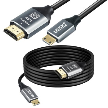 UPORT Mini HDMI To HDMI Cable With High Speed,4K@60HZ (2.0 V), Connect TO Camera, Laptop,CCTV,Projector,Monitor (6 feet / 1.8 Meters)