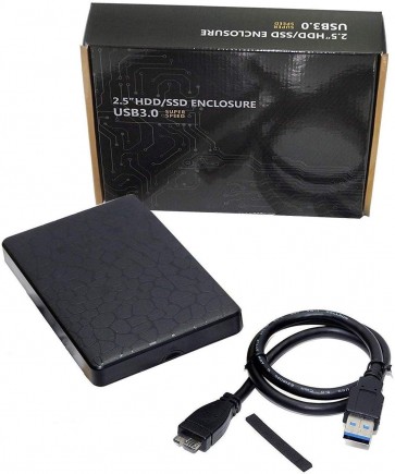 Storite USB 3.0 Tool Free Screwless 2.5 inch SATA External Hard Drive Enclosure Case for HDD SSD SATA Drive - Black