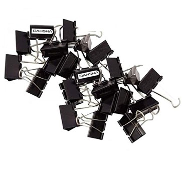 DAHSHA Binder Clips 1/4-inch (32mm) Paper Holding Capacity Files Organized and Secure 24 Pieces