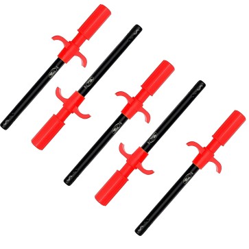 NISUN Easy Grip Metal Regular Gas Lighters for Gas Stoves, Restaurants & Kitchen Use (Pack of 5, RedBlack)