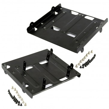 RiaTech 2.5" to 3.5" Dual Hard Disk Drive Metal Mounting Bracket Adapter Tray Kit Black (523)
