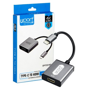 UPORT USB C to HDMI Adapter, 4K Type-C Port Hdmi Adapter, Compatible with Video Audio Output for laptops, All Smartphones and Tablet,TV (Black)