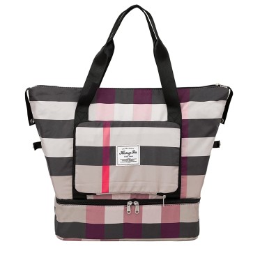 NISUN Foldable Travel Duffel Bag, Large Capacity Folding Travel Bag, Travel Lightweight Waterproof Carry Luggage Bag with Shoe Compartment (40 x 23 X 42 cm)