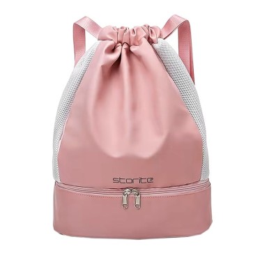 Storite Drawstring Backpack Casual Sports Bag With Dedicated Large Capacity Shoe Compartment Outdoor Fitness Swimming Pool