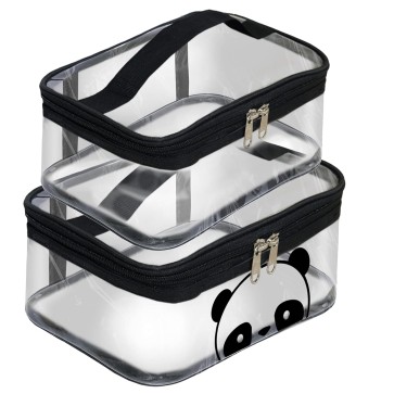 SNDIA 2-Set Multipurpose Transparent Travel Pouch for Small Stuff Carry Makeup Kit Bag, Cosmetic Storage Pouch for Women, Makeup Organizer Bag, Shaving Kit Toiletry Bag for Men (23.5x15.5x10 cm)