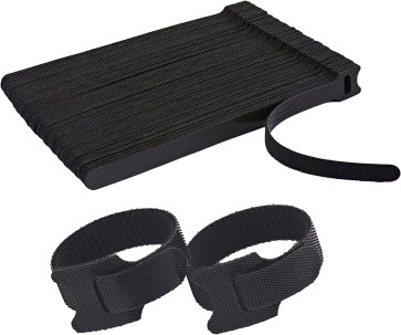 Storite 100 Piece Cable Organizer Hook & Loop Tape-Wire/Cord Holder Management Strap-Reusable Hook & Loop Ties for PC, TV, Desk, WFH Accessories (6 inch,Black)
