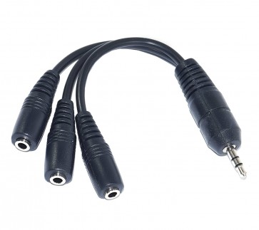 Storite 3.5mm Stereo Jack 1 Male to 3 Female Headphone Earphone Audio Splitter Cable 15cm Black