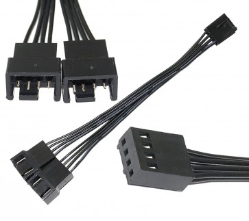 Storite 4 to 2 x 4 Pin Computer Case PWM Fan Y-Splitter Adapter Cable- 5.2 Inch - (Black)