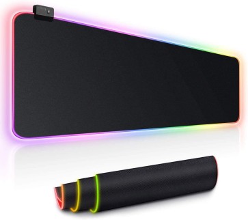 Storite RGB 800mm x 300mm x 4mm Gaming Mouse Pad, Large Soft Mouse Pad with 14 LED Lighting Modes,Gaming Desk Keyboard Pad, Non-Slip Rubber Base (80cm x 30cm x 4cm)- Black