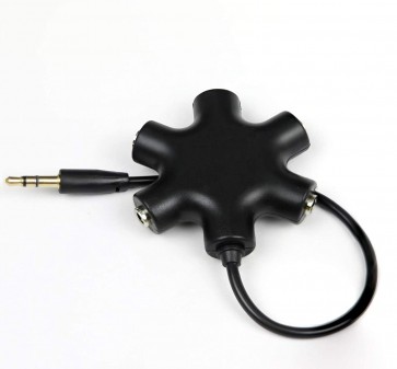 Storite 3.5mm 5 Way Earphone/Headphone Audio Splitter Cable-Black