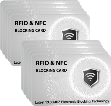 SaiTech IT 10 PK RFID Blocking Cards Protect Your Entire Wallet, Purse, and Cards from NFC Contactless Theft Wallet for Men & Women - Silver (10 Pcs Silver)