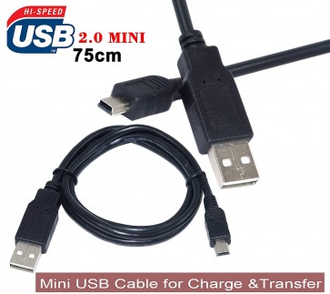 Storite USB 2.0 A to Mini 5 pin B Cable for External HDDS/Camera/Card Readers (75cm - 2 Foot - 0.75M)