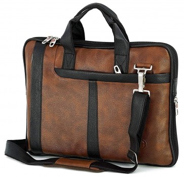 Storite PU Leather Laptop Shoulder Sling Office Travel Organizer Bag for Men & Women