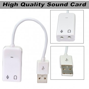 Wholesale Ultima 7.1 Channel USB External Sound Card Audio Adapter With Mic - White