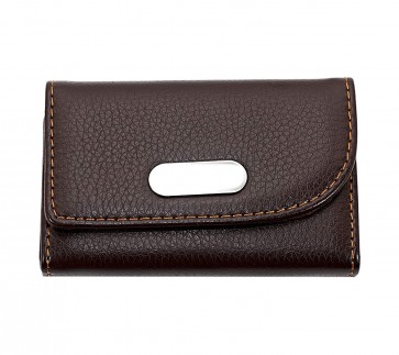 Storite Leather Pocket Sized Visiting Credit Debit Card Holder for Men & Women - Horizontal (Dark Brown,6.5 x 1.5 x 9.5cm)
